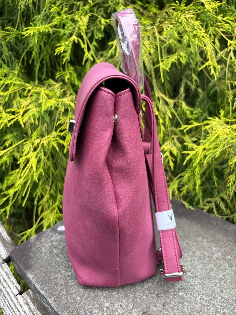 Vanessa Williams Merlot Mini Backpack NWT + Floral Boot Earrings